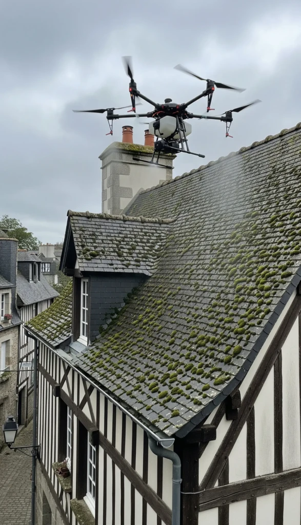 nettoyage-toiture-drone-quimper-maison-colombages