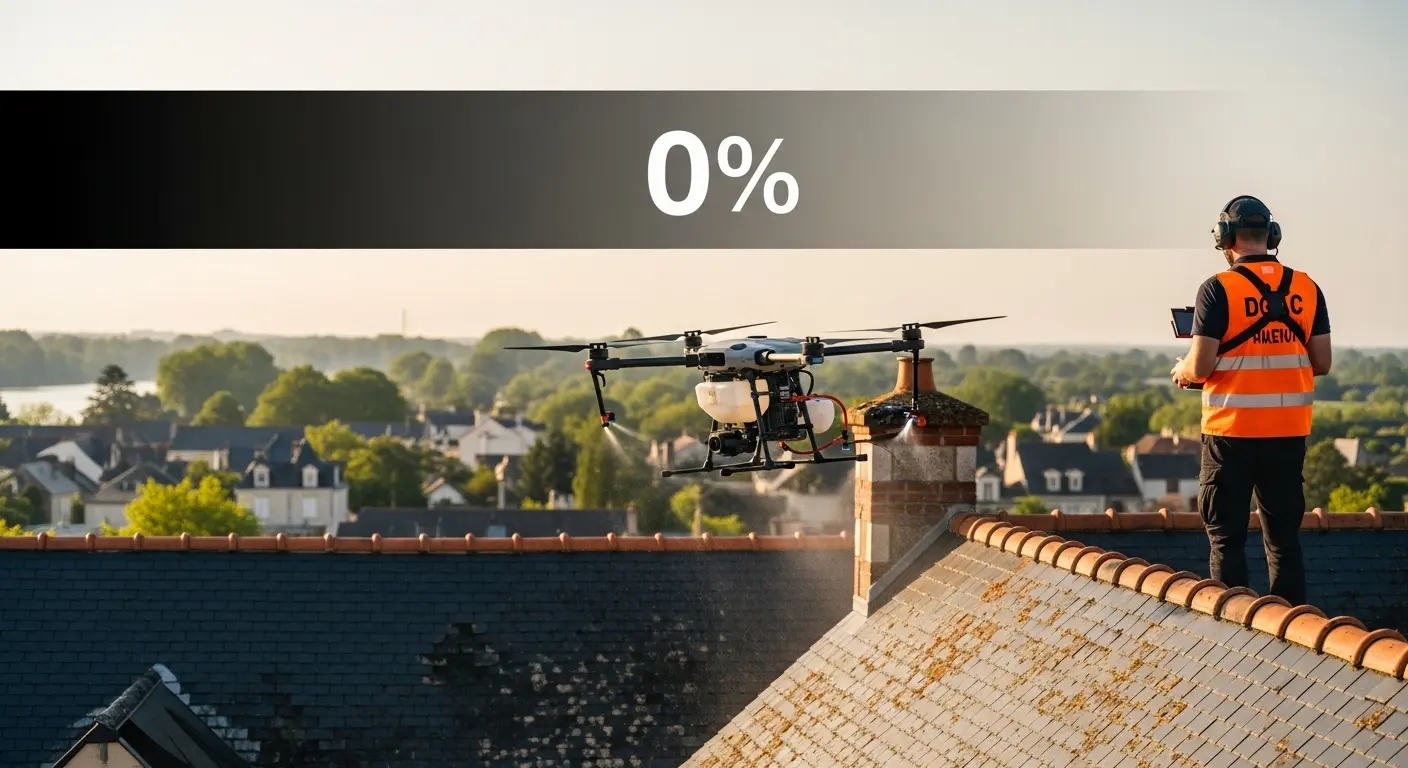 Zone Angers Trélazé Avrillé nettoyage toiture drone ardoise Anjou 49